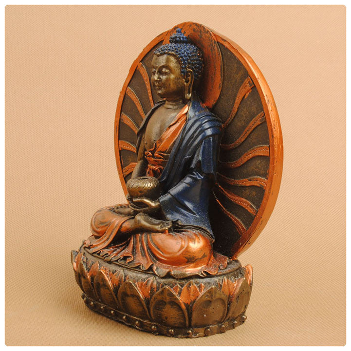 BUDDHA AMITAYUS--BUDDHA OF INFINITE LIFE     6 INCH--POLYSTONE/RESIN